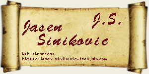 Jasen Šiniković vizit kartica